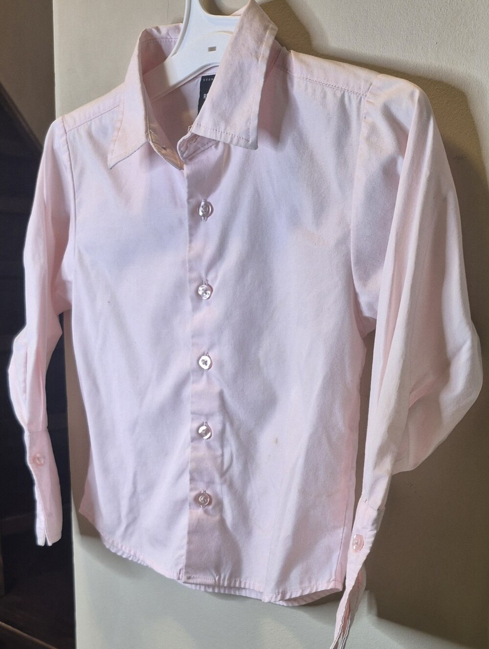 Sean John Pale Pink Kid's Dress Shirt — Collared Button-Front- Size 5